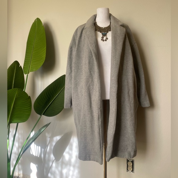 ZARA comfy cozy oversized cardigan light grey size large - Picture 6 of 7